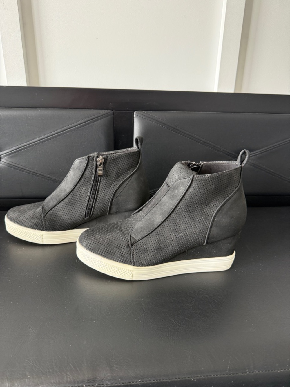 Women’s Black Wedge Sneaker Boot
